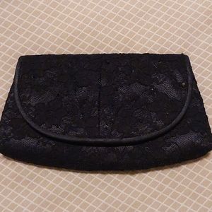 Black lace clutch w/ strap